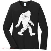 Squatching Through The Snow - Bigfoot Christmas Sasquatch Women's Long Sleeve Shirt thumb 0