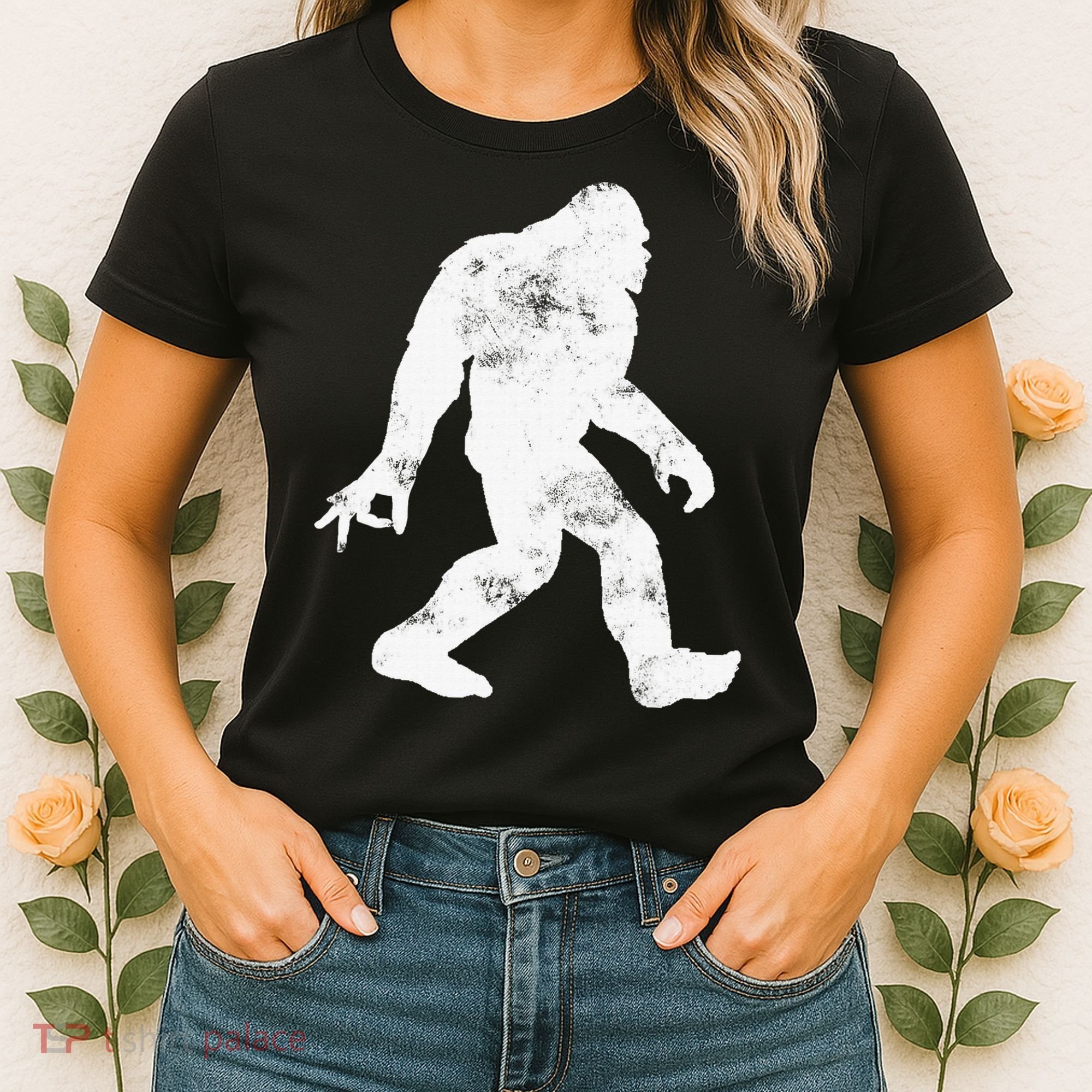 Squatching Through The Snow - Bigfoot Christmas Sasquatch Women's T-Shirt
