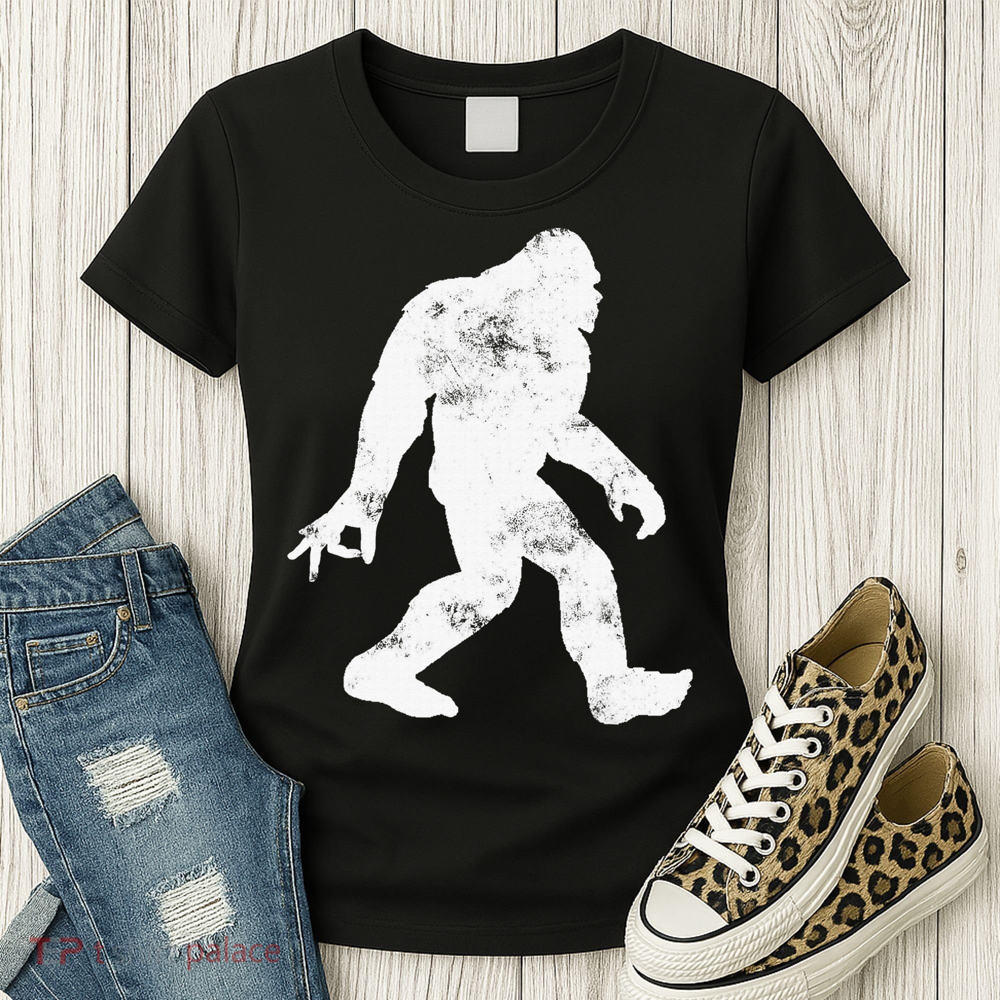 Squatching Through The Snow - Bigfoot Christmas Sasquatch Women's T-Shirt