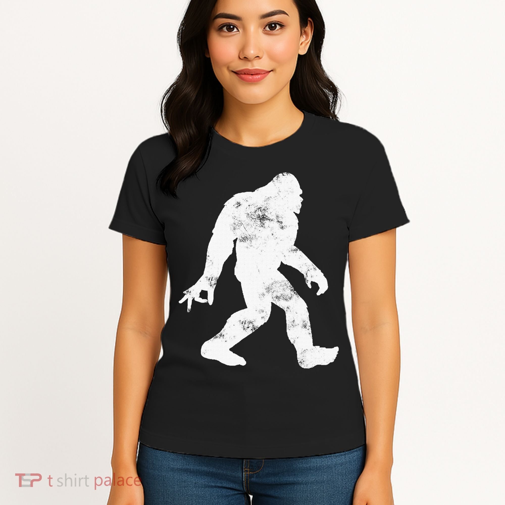 Squatching Through The Snow - Bigfoot Christmas Sasquatch Women's T-Shirt