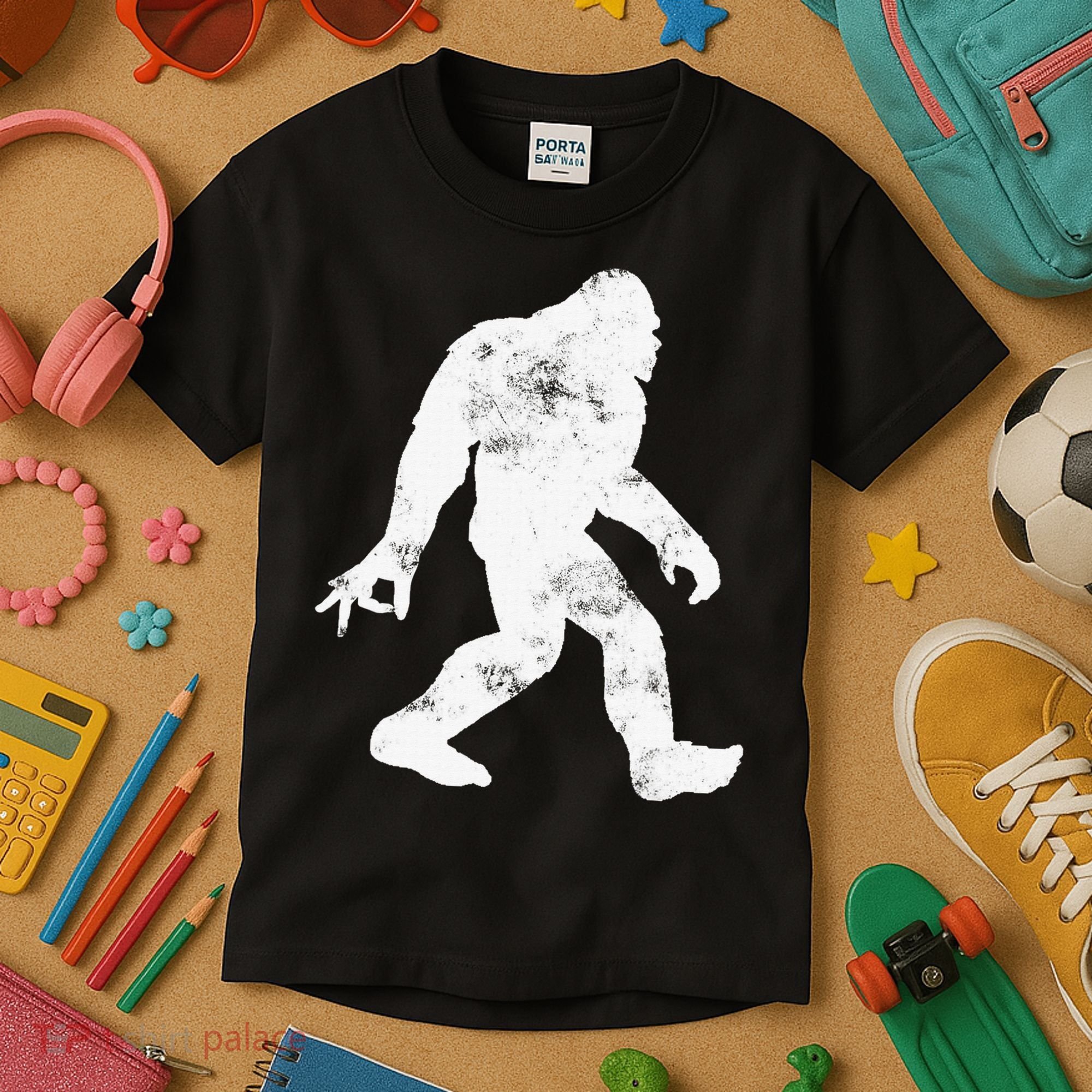 Squatching Through The Snow - Bigfoot Christmas Sasquatch Kids T-Shirt