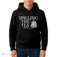 Spilling The Tea Since 1773 Kids Hoodie thumb 4