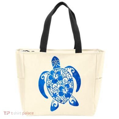 Summer Tropical Turtle Tote Bag