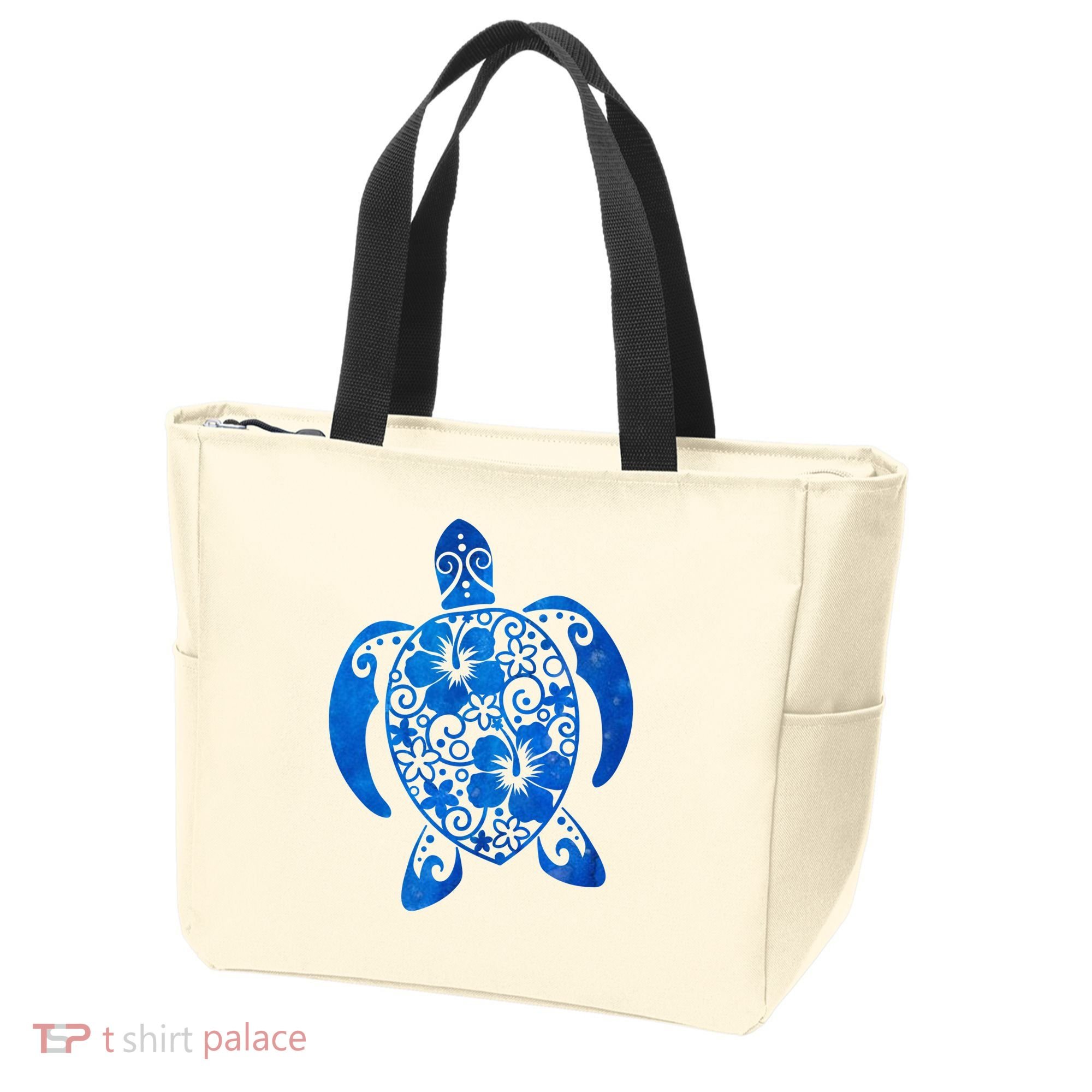 Summer Tropical Turtle Tote Bag