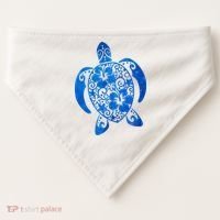 Summer Tropical Turtle USA-Made Doggie Bandana thumb 0