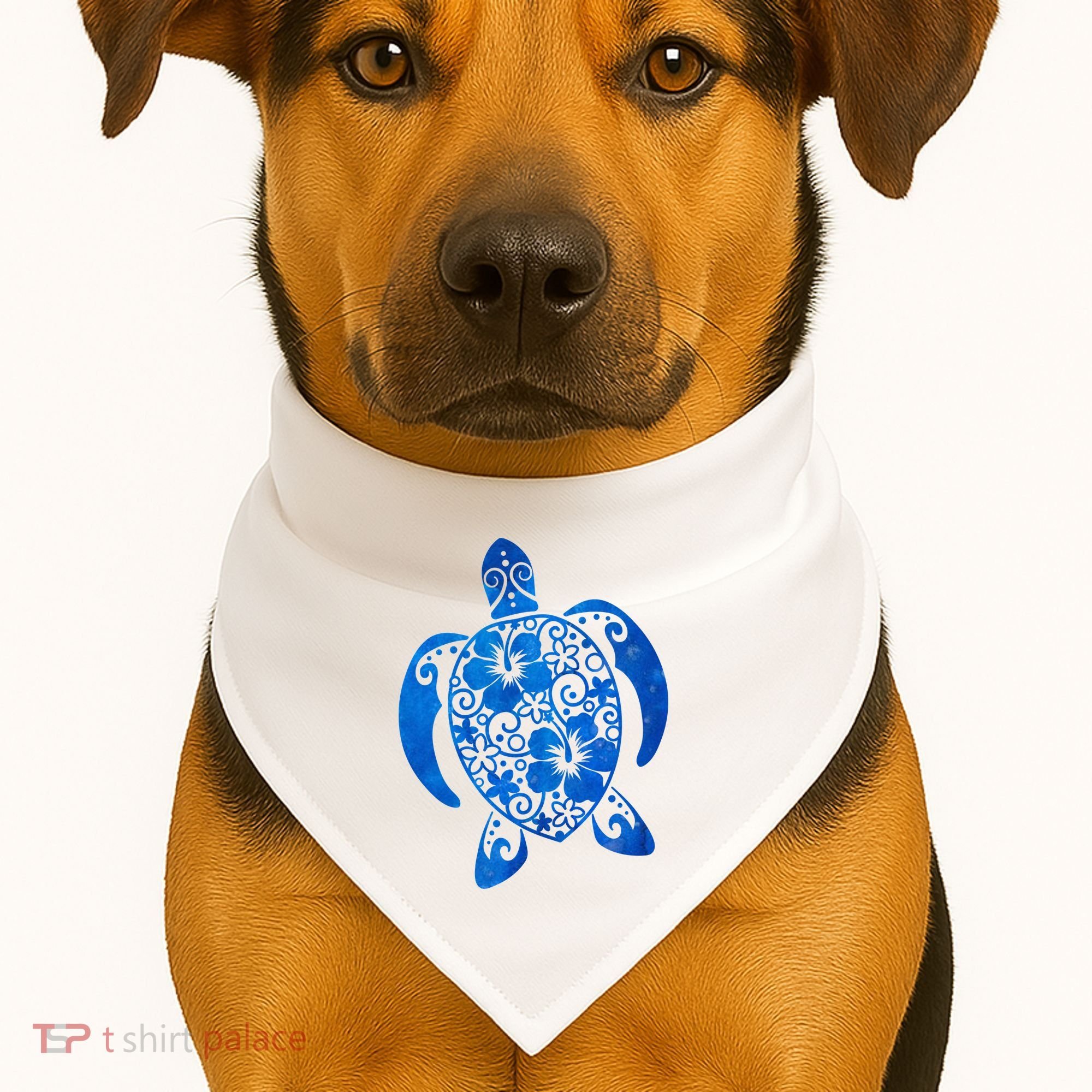 Summer Tropical Turtle USA-Made Doggie Bandana