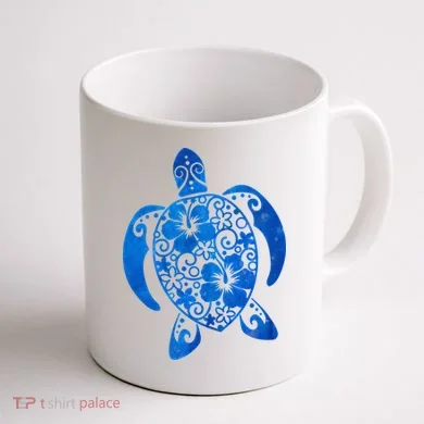 Summer Tropical Turtle Coffee Mug back