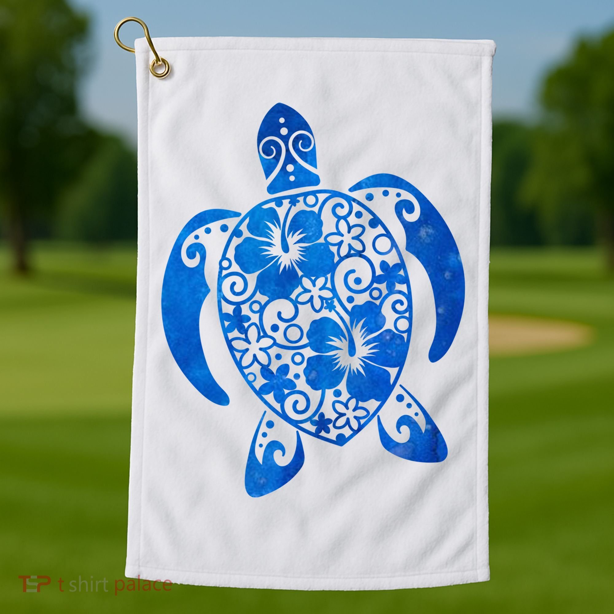 Summer Tropical Turtle Golf Towel