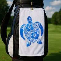 Summer Tropical Turtle Golf Towel thumb 2