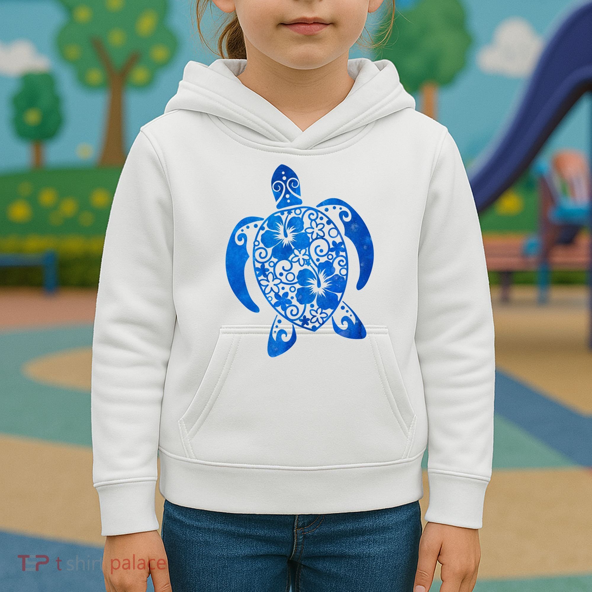 Summer Tropical Turtle Kids Hoodie