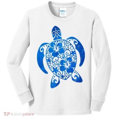 Summer Tropical Turtle Kids Long Sleeve Shirt