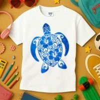 Summer Tropical Turtle Kids T-Shirt thumb 3