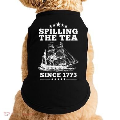 Spilling The Tea Since 1773 Retro Fun Patriotic Doggie Tank