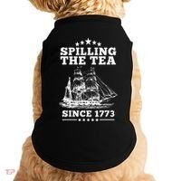 Spilling The Tea Since 1773 Retro Fun Patriotic Doggie Tank thumb 0