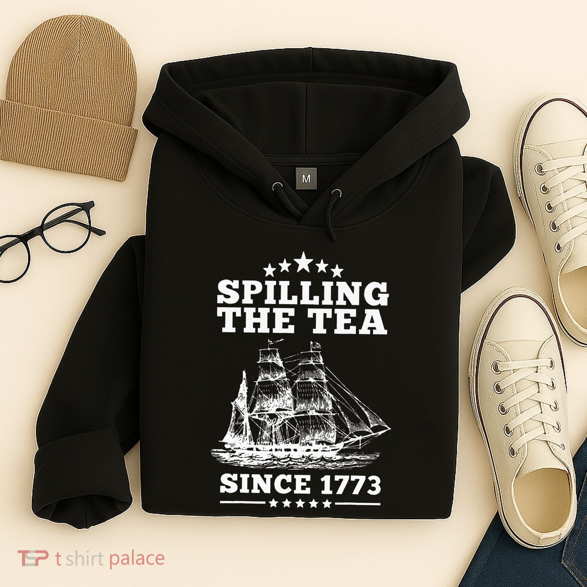 Spilling The Tea Since 1773 Retro Fun Patriotic Hoodie