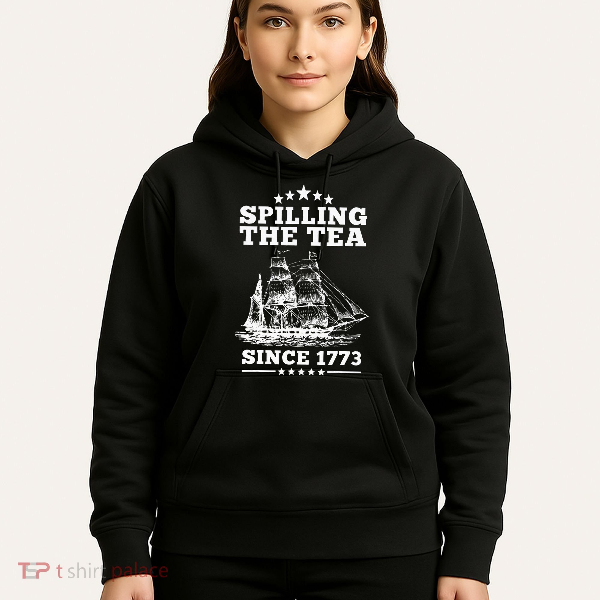Spilling The Tea Since 1773 Retro Fun Patriotic Hoodie