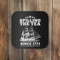 Spilling The Tea Since 1773 Retro Fun Patriotic Coaster thumb 0