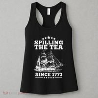 Spilling The Tea Since 1773 Retro Fun Patriotic Women's Tank Top thumb 3