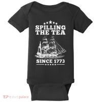 Spilling The Tea Since 1773 Retro Fun Patriotic Baby Bodysuit thumb 0