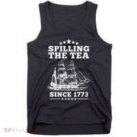 Spilling The Tea Since 1773 Retro Fun Patriotic Tank Top thumb 0