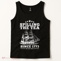 Spilling The Tea Since 1773 Retro Fun Patriotic Tank Top thumb 2