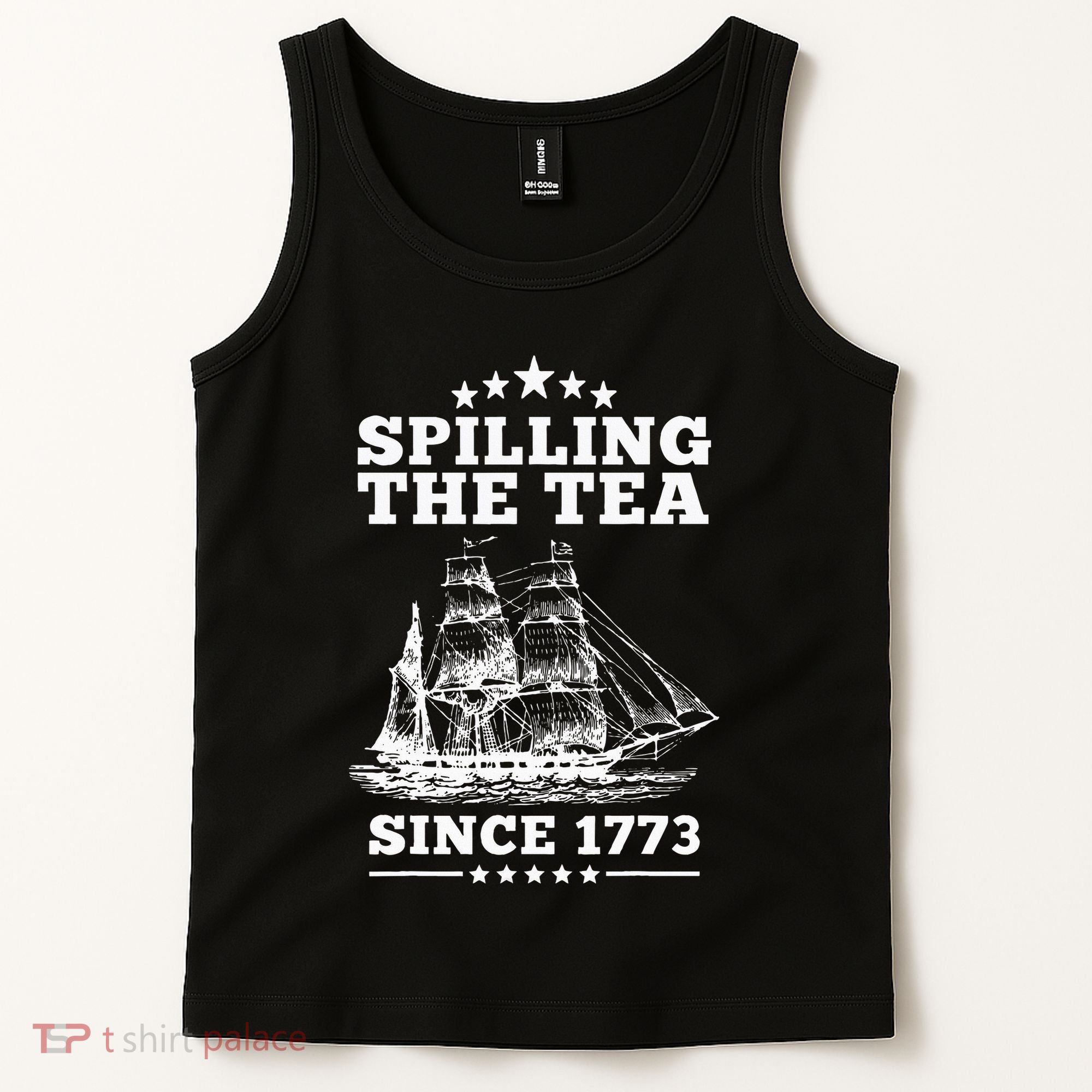 Spilling The Tea Since 1773 Retro Fun Patriotic Tank Top