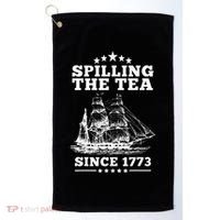 Spilling The Tea Since 1773 Retro Fun Patriotic Golf Towel thumb 0