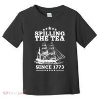 Spilling The Tea Since 1773 Retro Fun Patriotic Toddler T-Shirt thumb 0