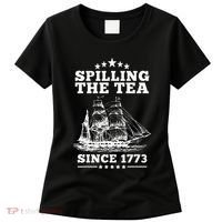 Spilling The Tea Since 1773 Retro Fun Patriotic Women's T-Shirt thumb 0