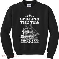 Spilling The Tea Since 1773 Retro Fun Patriotic Kids Sweatshirt thumb 0