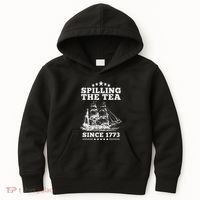 Spilling The Tea Since 1773 Retro Fun Patriotic Kids Hoodie thumb 0