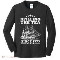 Spilling The Tea Since 1773 Retro Fun Patriotic Kids Long Sleeve Shirt thumb 0