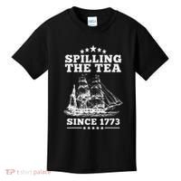Spilling The Tea Since 1773 Retro Fun Patriotic Kids T-Shirt thumb 0