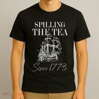 Spilling The Tea Since 1773 Patriotic 4th Of July T-Shirt thumb 3