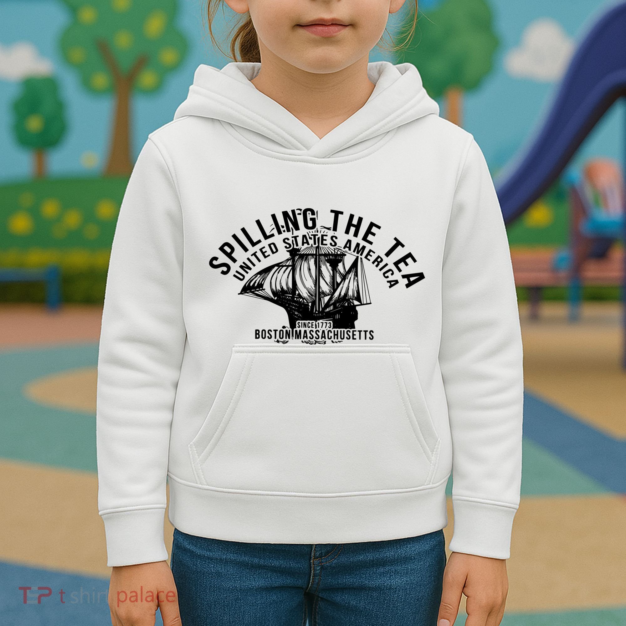 Spilling The Tea Since 1773 History Teacher Kids Hoodie