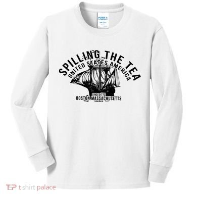 Spilling The Tea Since 1773 History Teacher Kids Long Sleeve Shirt