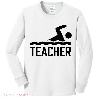 Swimming Teacher Trainer Swimmer Instructor Coach Kids Long Sleeve Shirt