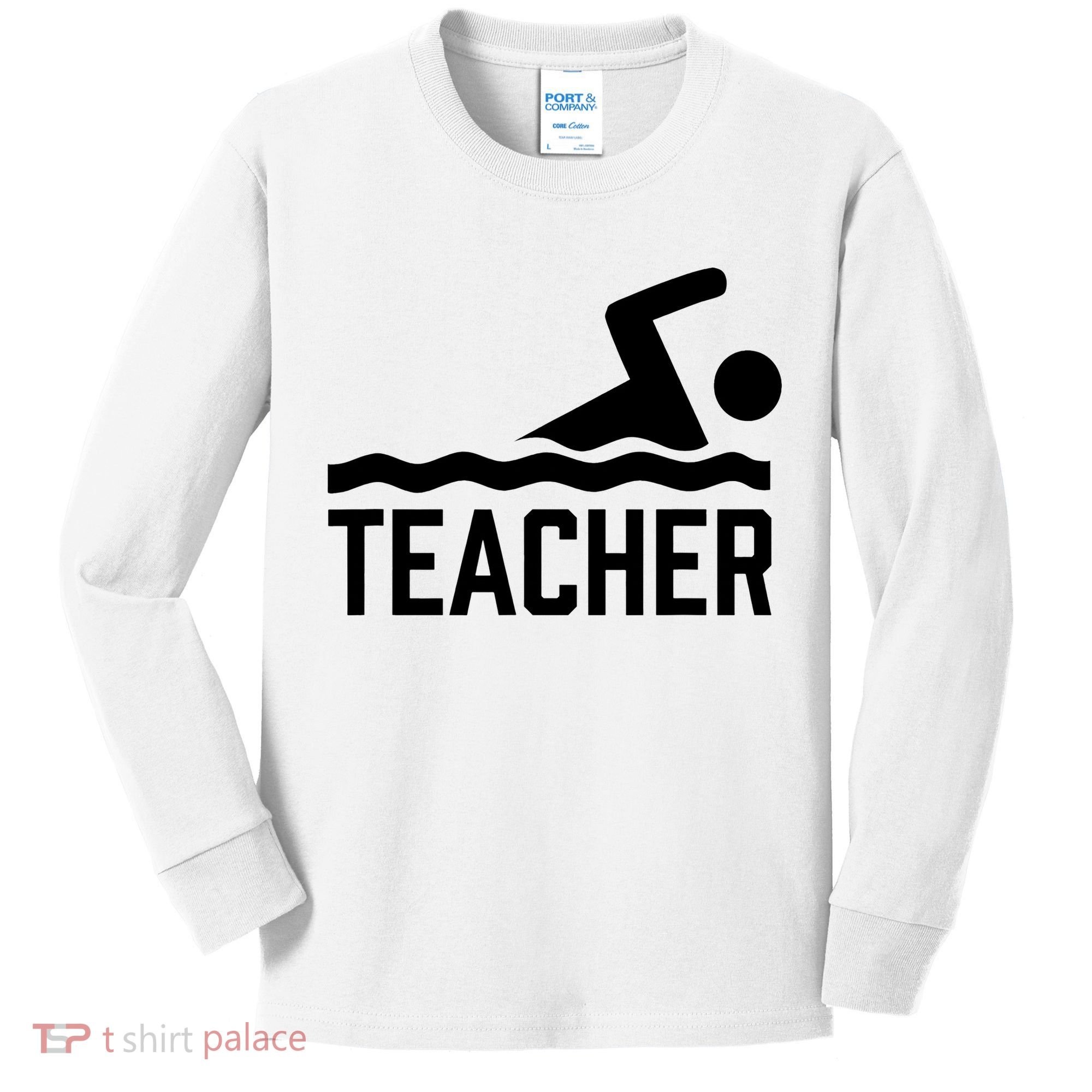 Swimming Teacher Trainer Swimmer Instructor Coach Kids Long Sleeve Shirt