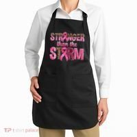 Stronger Than The Storm Pink Ribbon Breast Cancer Awareness Apron thumb 2