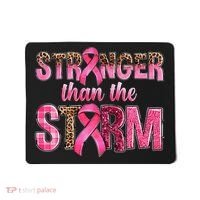 Stronger Than The Storm Pink Ribbon Breast Cancer Awareness Mousepad thumb 0
