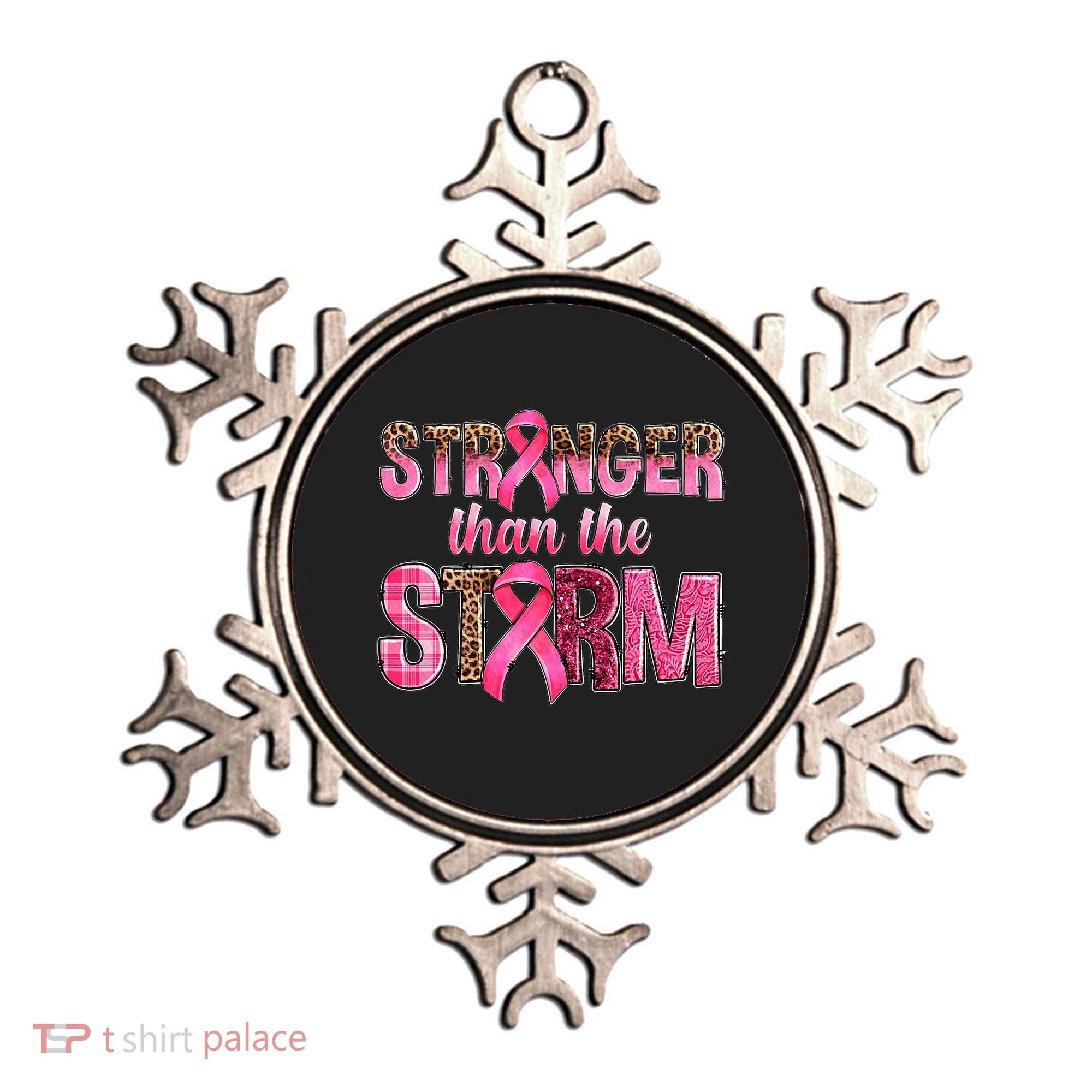 Stronger Than The Storm Pink Ribbon Breast Cancer Awareness Ornament