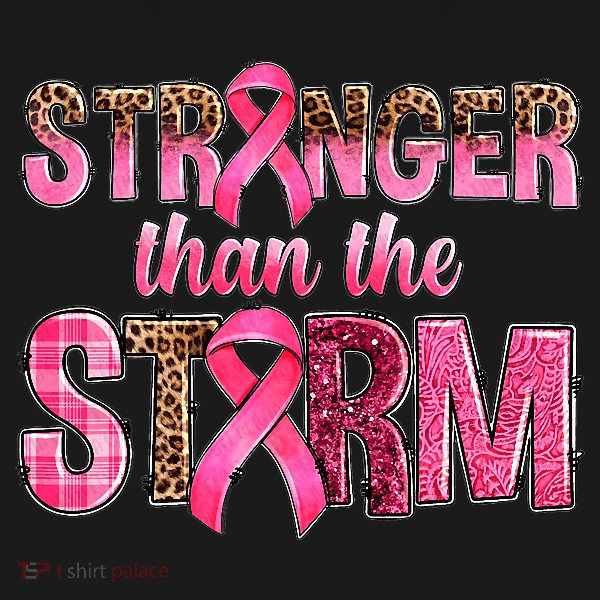 Stronger Than The Storm Pink Ribbon Breast Cancer Awareness Ornament