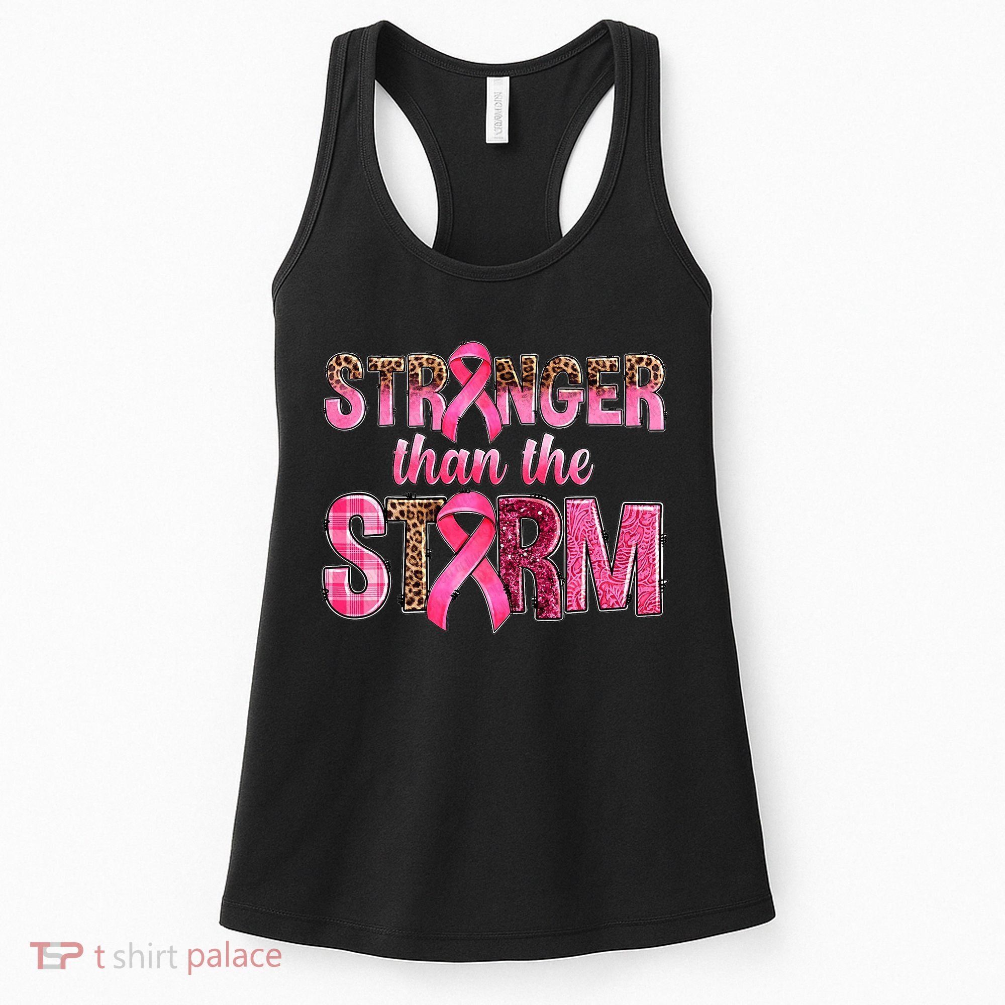 Stronger Than The Storm Pink Ribbon Breast Cancer Awareness Women's Tank Top