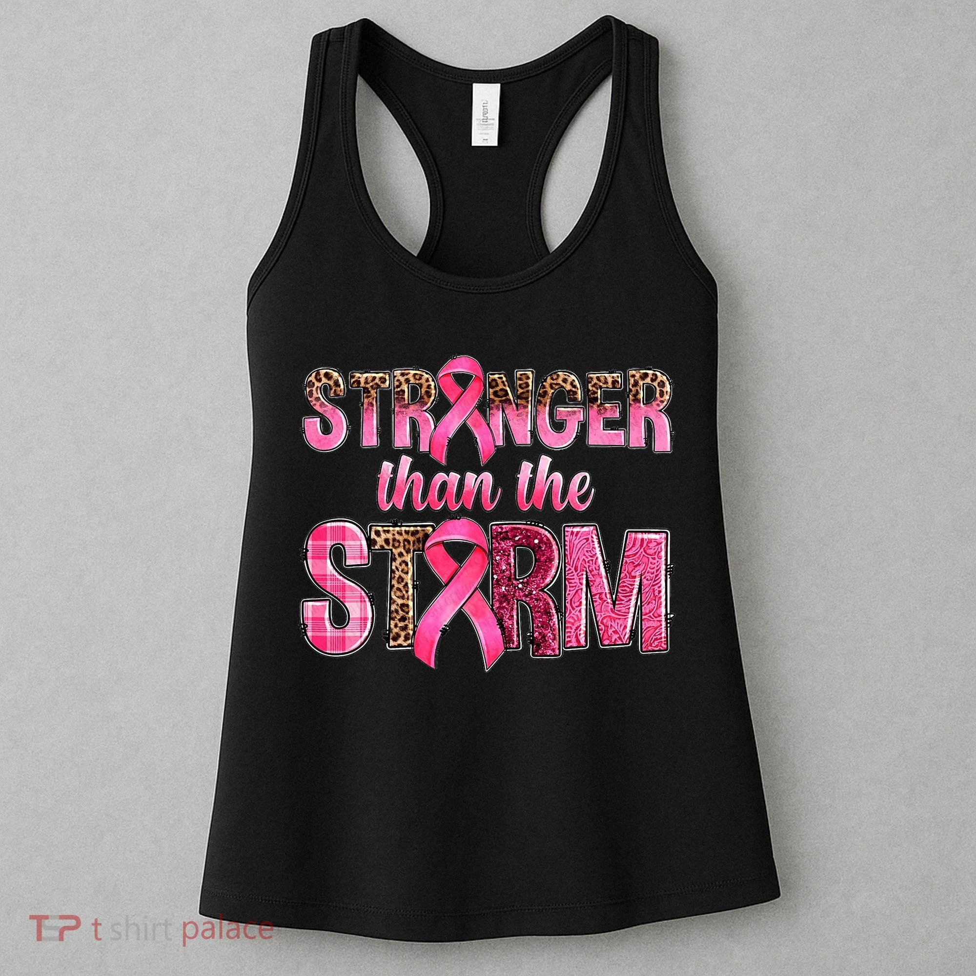 Stronger Than The Storm Pink Ribbon Breast Cancer Awareness Women's Tank Top
