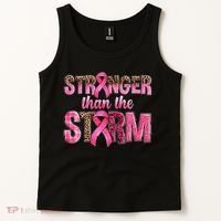 Stronger Than The Storm Pink Ribbon Breast Cancer Awareness Tank Top thumb 2