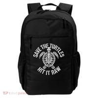 Save The Turtles Hit It Raw Funny Save The Planet Backpack thumb 0