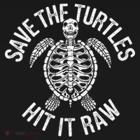 Save The Turtles Hit It Raw Funny Save The Planet Baby Bodysuit thumb 2