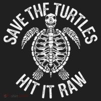Save The Turtles Hit It Raw Funny Save The Planet Golf Towel thumb 3