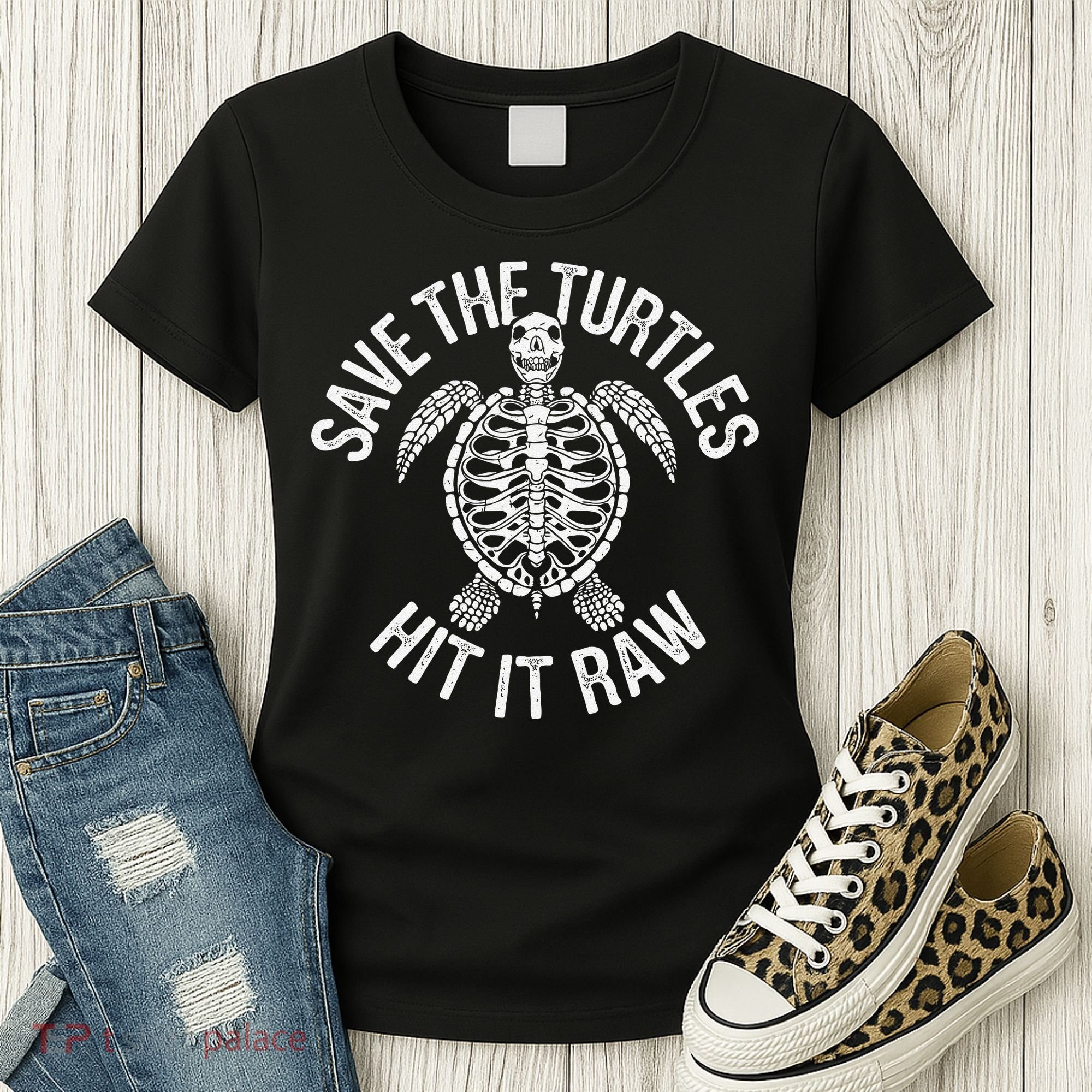 Save The Turtles Hit It Raw Funny Save The Planet Women's T-Shirt