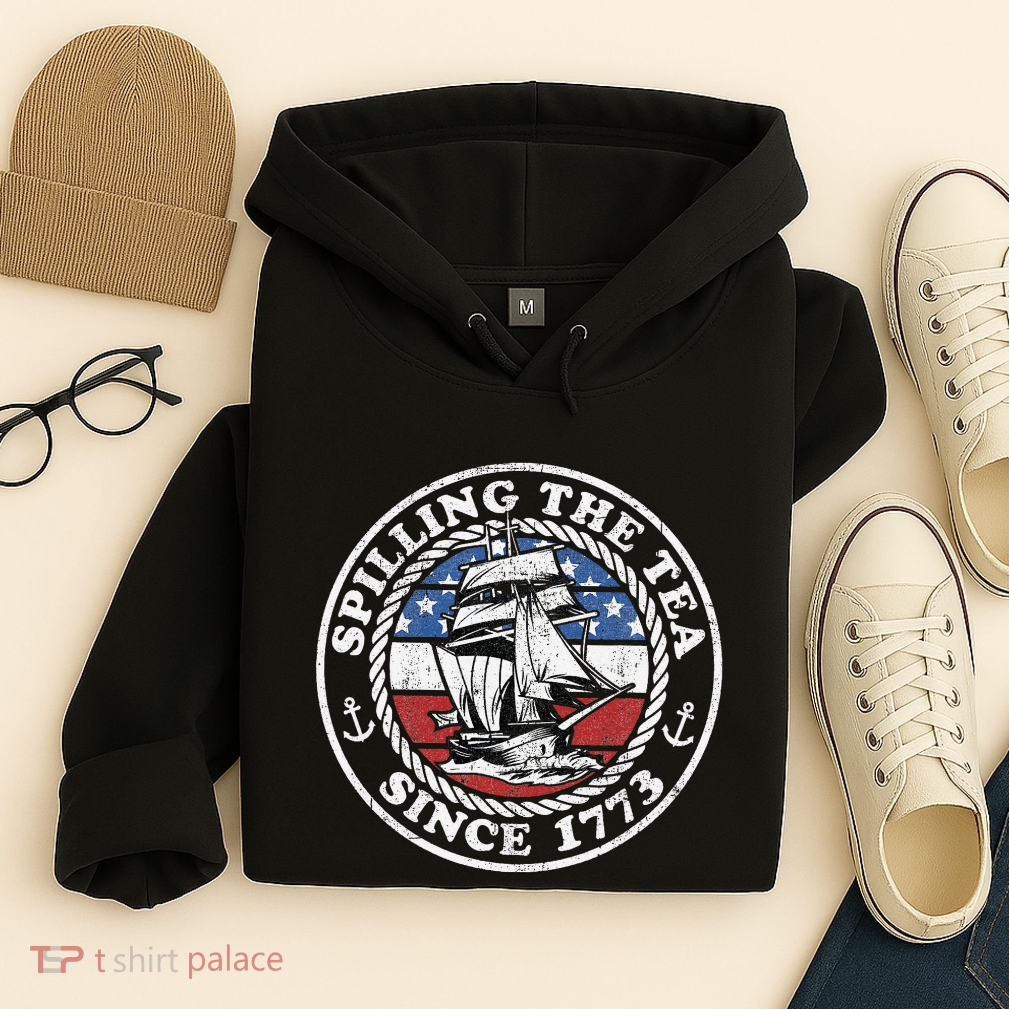 Spilling The Tea Since 1773 Funny US History Teacher Boston Hoodie